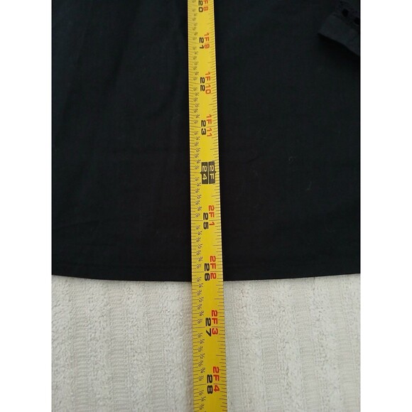 J.Crew Womens XXL Black Pintuck Blouse Long Sleeve Button Front Boho Top - Picture 9 of 16